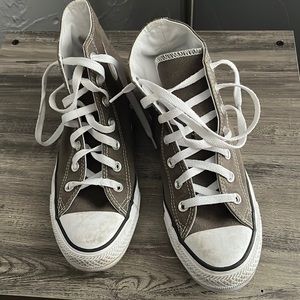7.5 Converse All Star Chuck Taylors high top sneakers charcoal gray